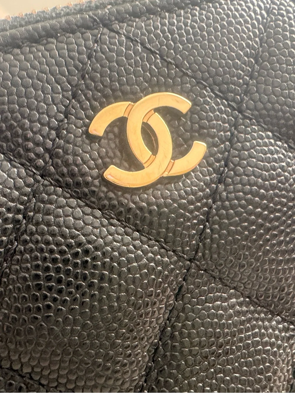 CHANEL Black Quilted Leather Clutch/Wallet on Chain with Gold-Tone Hardware - Picture 7 of 16